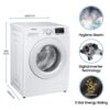 Samsung 7 Kg 5 Star Inverter Fully Automatic Front Load Washing Machine Appliance (WW70T4020CX1TL Inox, In-Built Heater)