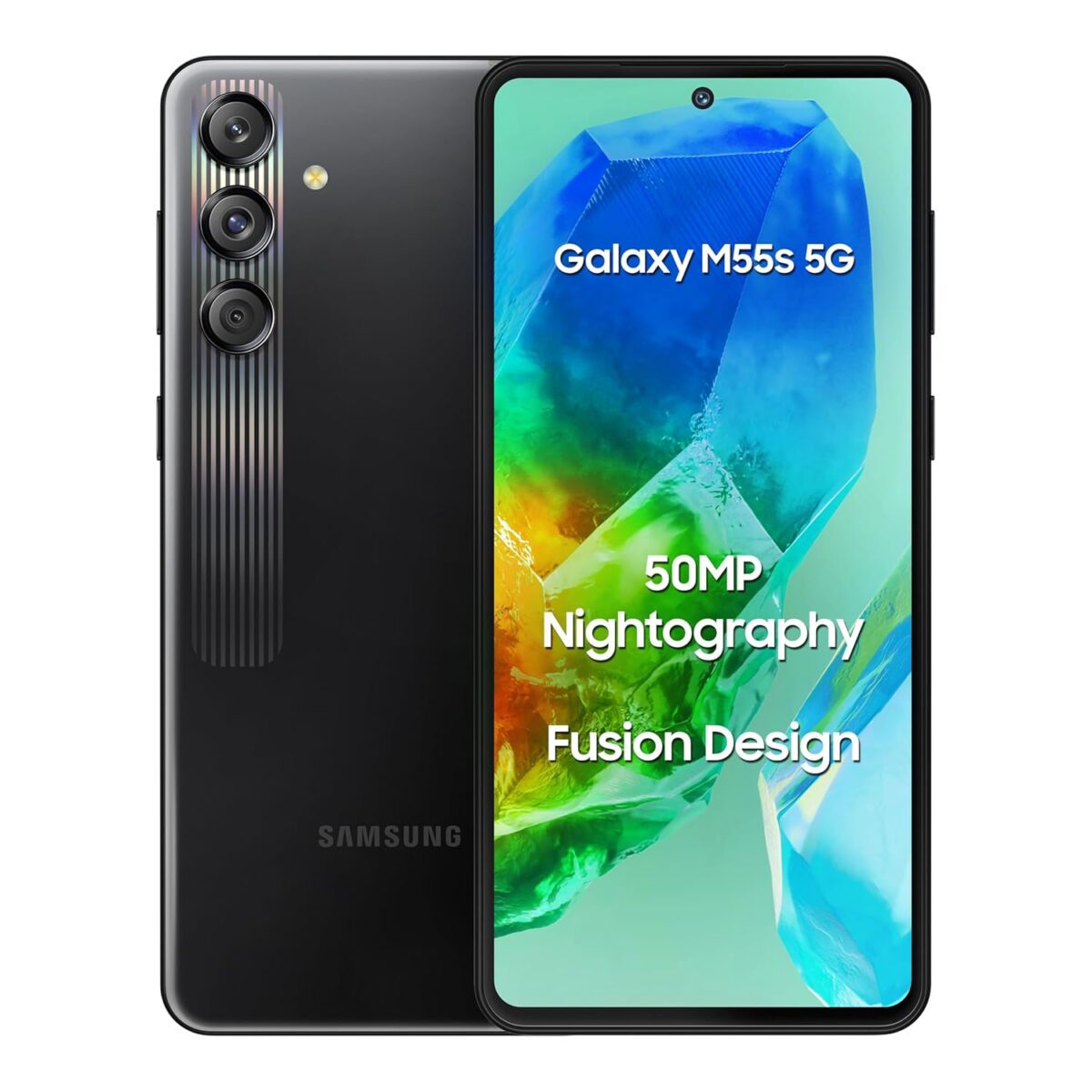 Samsung Galaxy M55s 5G (Thunder Black,8GB RAM,256GB Storage) | 50MP Triple Cam| 5000mAh Battery| Snapdragon 7 Gen 1 | 4 Gen. OS Upgrade & 5 Year Security Update| Super AMOLED+ Display| Without Charger - Image 2