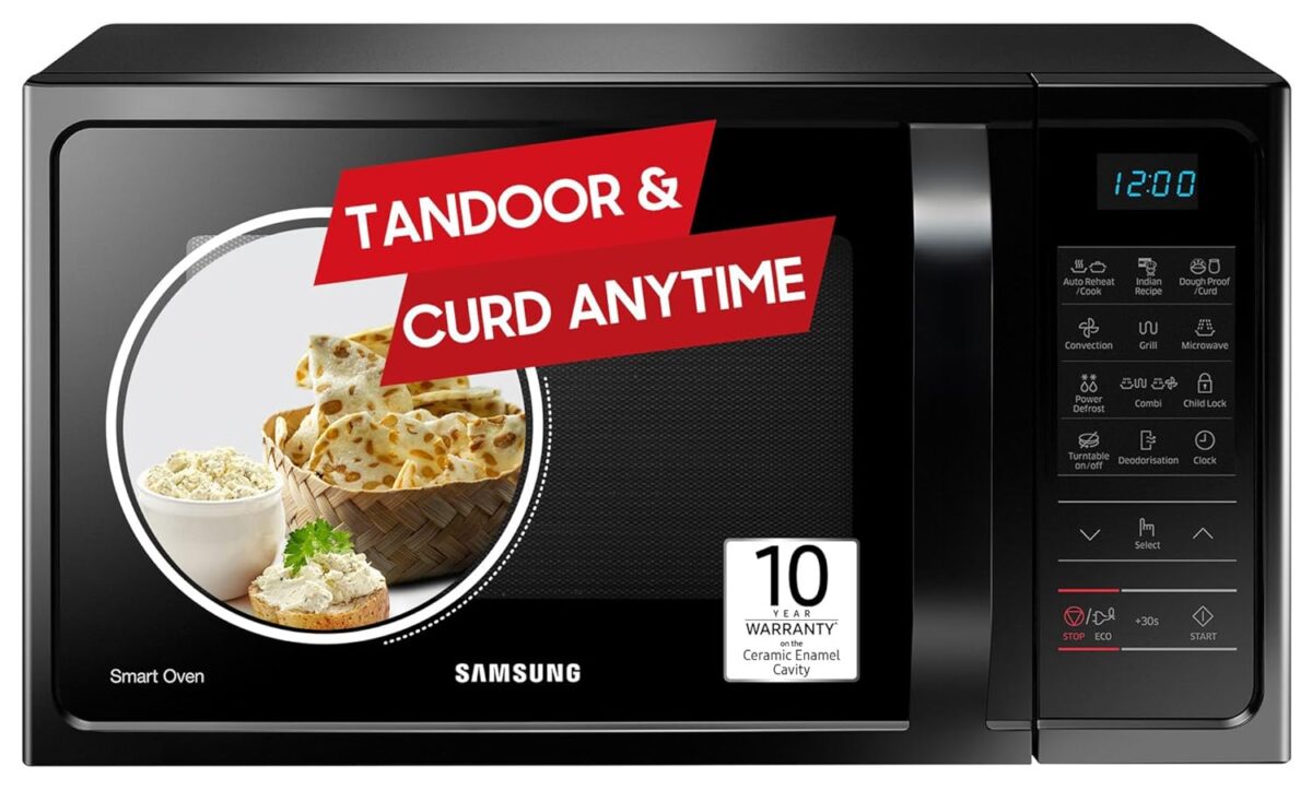 Samsung 28 L, Convection Microwave Oven with Curd Making(MC28A5013AK/TL, Black, ceramic enamel cavity, 10 Yr warranty) - Image 2