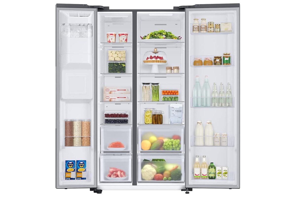 Samsung 633 L, 3 Star, Frost Free, Double Door, Convertible 5-in-1 Digital Inverter, Side By Side Refrigerator with AI, WiFi & Water & Ice Dispenser (RS78CG8543S9HL, Silver, Refined Inox, 2024 Model) - Image 5